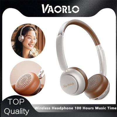 VAORLO Fone de Ouvido Sem Fio Bluetooth 5.4 HiFi Estéreo Muisc Cancelamento de Ruído Fone de Ouvido Subwoofer Fones de Ouvido da Moda Com Microfone Para Todos os Smartphones
