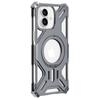 For iPhone 16 Case Kickstand Frameless Aluminum Alloy+Silicone Phone Bumper Cover