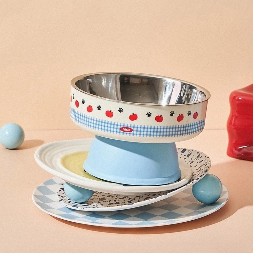 Neck-protecting Pet High-foot Bowl Colorful Cats Feeder Bowl Cute Cat Bowl
