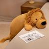 Kawaii Lion Plush Toy Long Sleep Pillow Cute Soft Stuffed Lions Fluffy Doll Sofa Cushion Nap Sleeping Plushie for Birthday Gift
