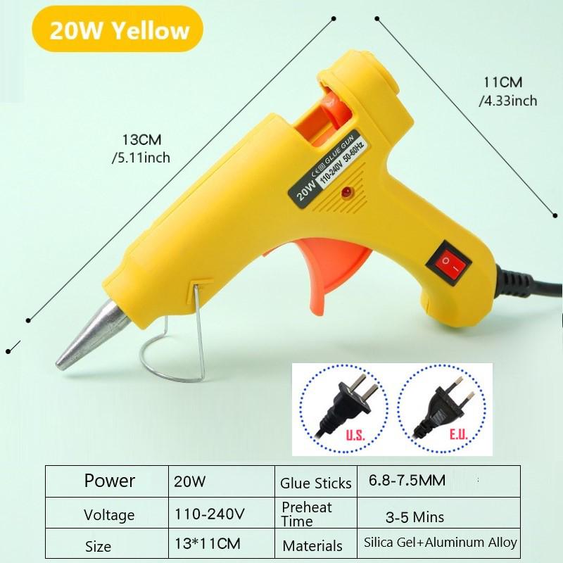 Multi-Color Hot Melt Glue Gun Set with 7mm & 11mm Sticks - Multi-Power Handmade Tool Kit