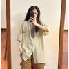 Women's Japanese Retro Academic Striped Tie Short-Sleeve Shirt - Summer 2026 Trendy Loose Top