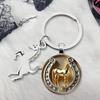 Keychain Year of Horse 2026 Zodiac Souvenir Pendant Key Chain Horse Pattern Charm Keyring Car Keys Backpacks Accessories