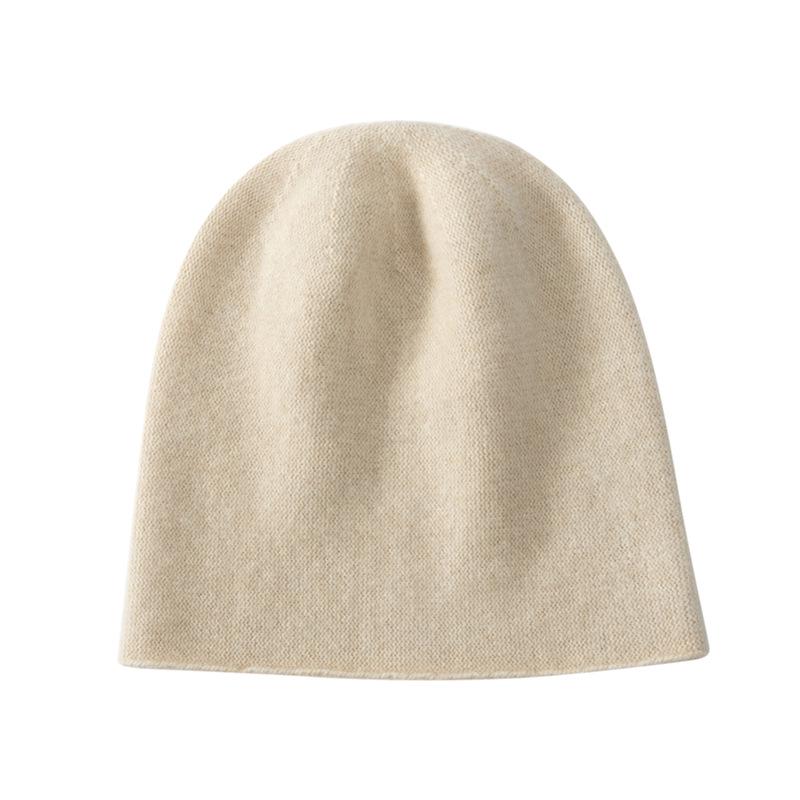 Women's 100% Pure Cashmere Knit Hat - Fashionable, Warm, Versatile, with Ear Protection for Autumn and Winter.