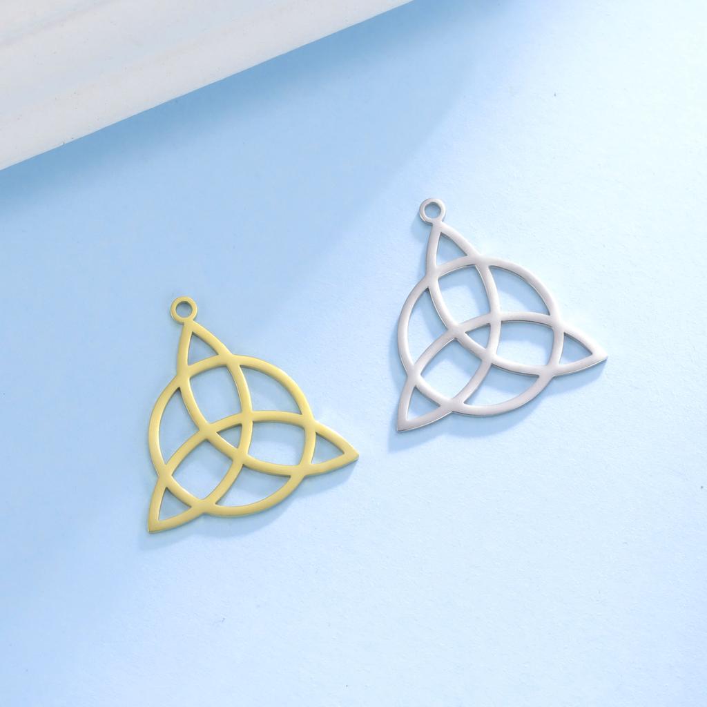 Teamer 5pcs Witch Knot Charm Vintage Knot Amulet Stainless Steel Charms for Bracelet Jewelry Making Accessories Wholesale