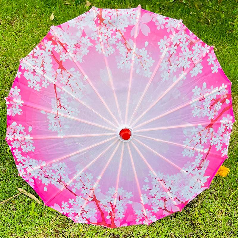 1Pc Japanese Style Colorful Cherry Blossom Vintage Stage Performance Props for Festival Accessories 56cm Umbrella Silk Cloth