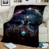 Tree of Life Mystical Celtic Art Print Flannel Blanket Cozy Warm Throw Sofa Bedroom Present Indoor Home Party Lounge Decor