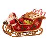 Santa Claus Storage Bowl Sleigh Christmas Table Centerpiece, Multi‑Compartment Candy Fruit Serving Bowl, Festive Tray Tabletop Ornament for