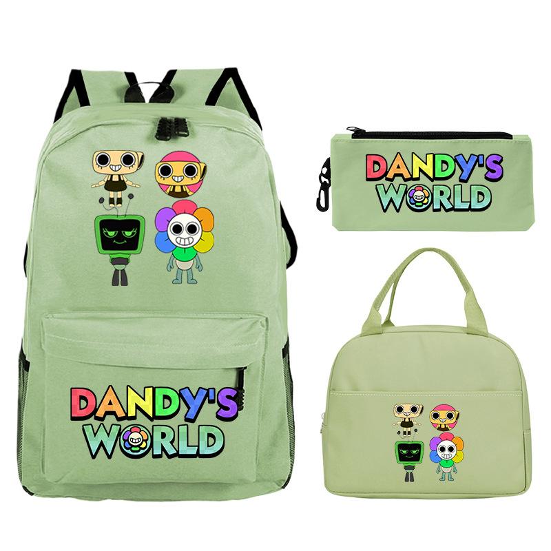 Dandy's world cartoon print fashion children's schoolbag set cross-border leisure student backpack three-piece set