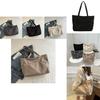 2024 Fashionable Large Capacity Canvas Tote Bag Stylish Commuter Shoulder Bag In White Gray Black Khaki Colors