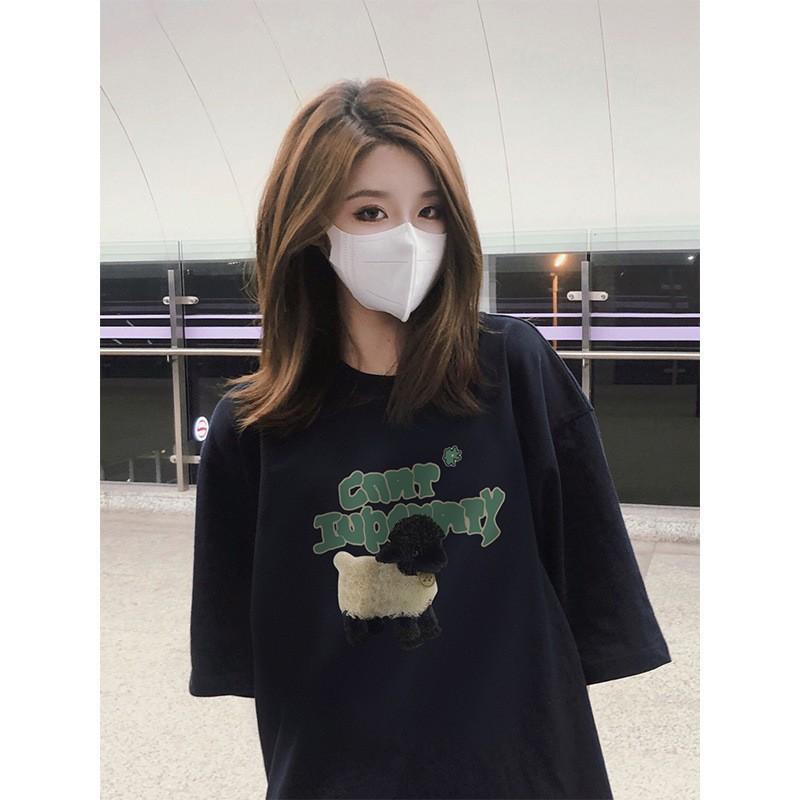 Cotton Short-sleeved T-shirt Women's Loose Original Style New Letter Printing Student T-shirt Ins Women's Fashion