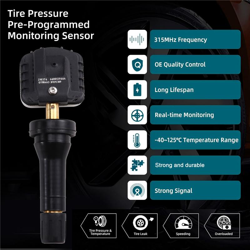 A28G-4PCS 6600129664 433 Mhz TPMS Tire Pressure Monitoring Sensor For Geely Atlas Pro Belgee/Coolray Okavango
