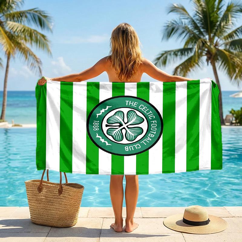 Asciugamano da Spiaggia Celtic FC Morbido Microfibra Asciugamano Estivo Asciugatura Rapida Assorbente per Spiaggia Piscina Viaggio