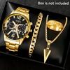 Watch Men's Set Gift Dial with Calendar Steel Belt Men's Watch Business Luminous Watch