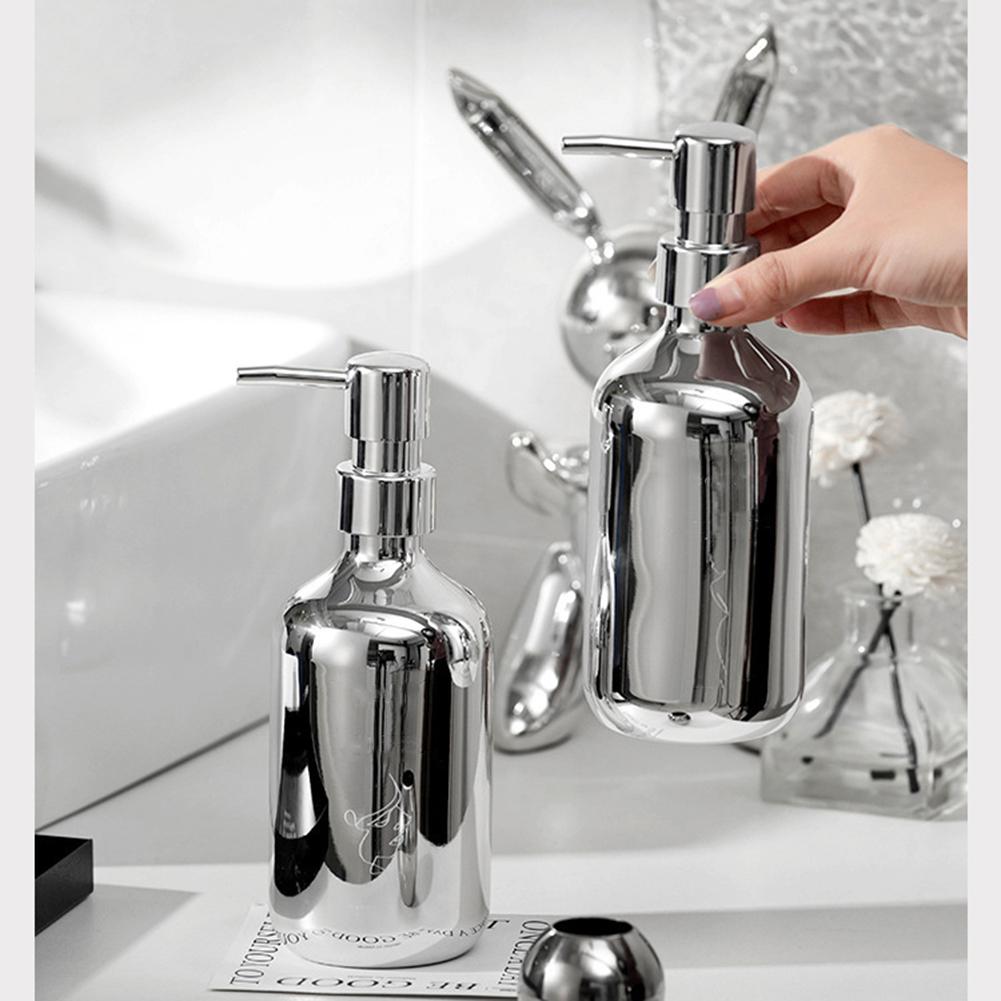 

500 мл дозатор мыла для ванной, посеребренная бутылка для шампуня, кондиционера, пустая бутылка, кухонный дозатор для мыла