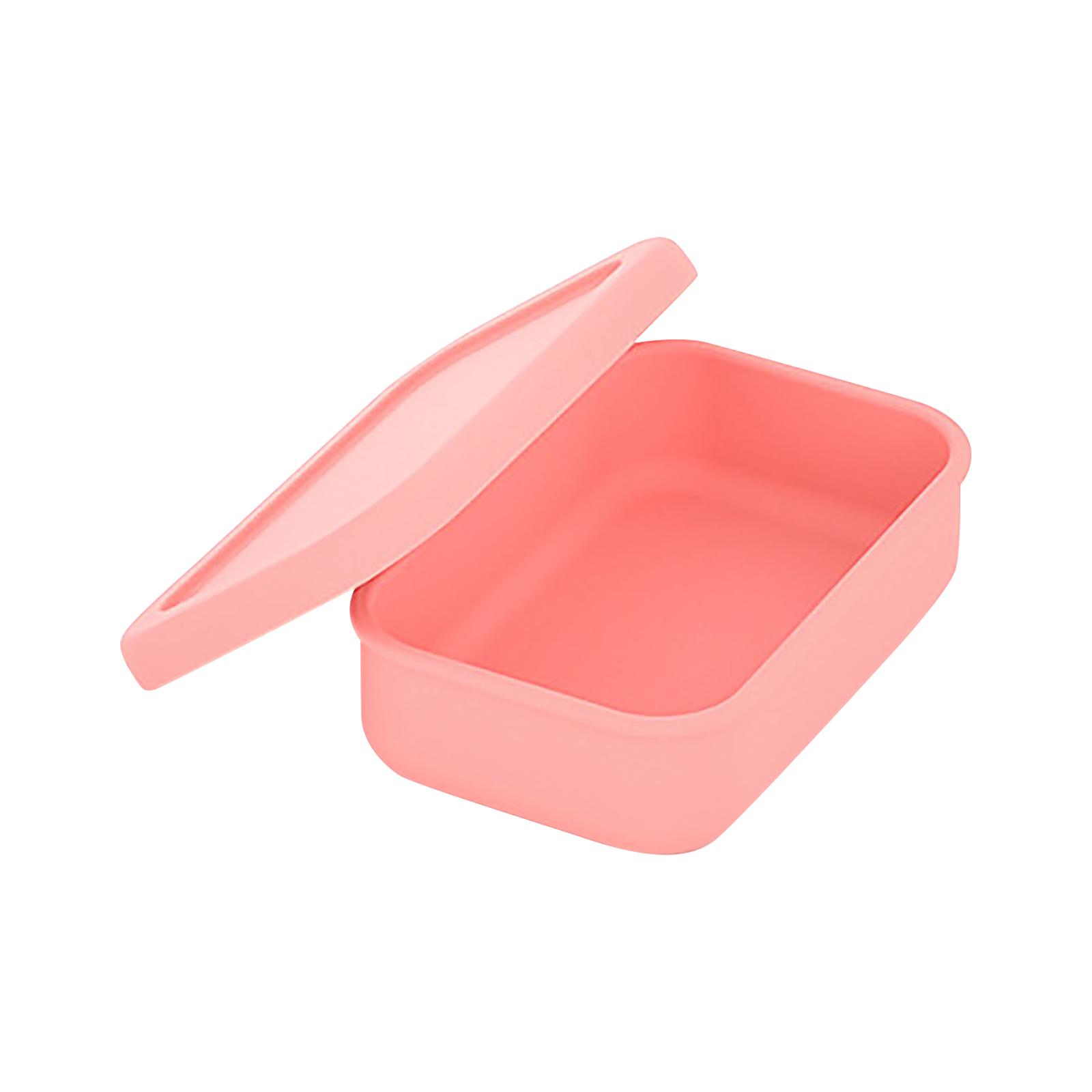 

Thickened Silicone Food Storage Container 700ml Microwave Safe Heat Resistant Leakproof Lunch Box with Lid for Home and Office Use розовый