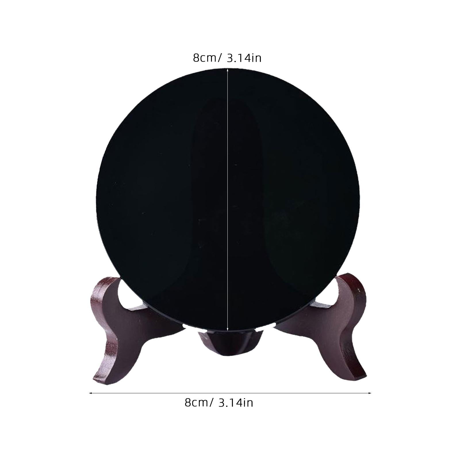

Black Scrying Mirror Obsidian Divination Decorative Mirror With Stand For Divination, Meditation And Feng Shui Treatment 12x10cm чёрный