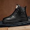 Fashion 2024 Men Casual Hiking Boots Platform High Tops Fashion Round Toe Wear-Resistant Young Trend Autumn Winter Men's Boot Main Push