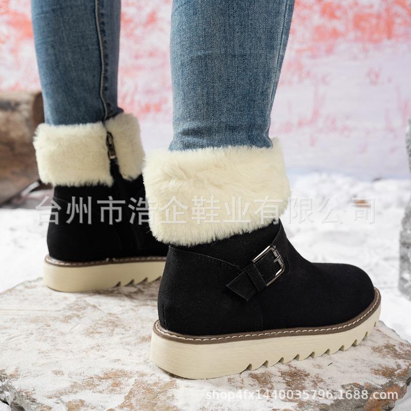 Hochwertige Fließband-Massenproduktion nicht-kalte klebrige Schuhe, neue Herbst- und Winter-Mittelrohr-Schneestiefel mit dicker Sohle