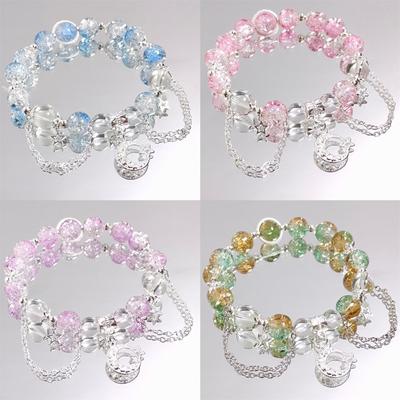 1pz Bracciale Luna di Cristallo Dolce Bracciale con Perline da Donna Design di Nicchia Gioielli Super Immortali per Ragazza Studente