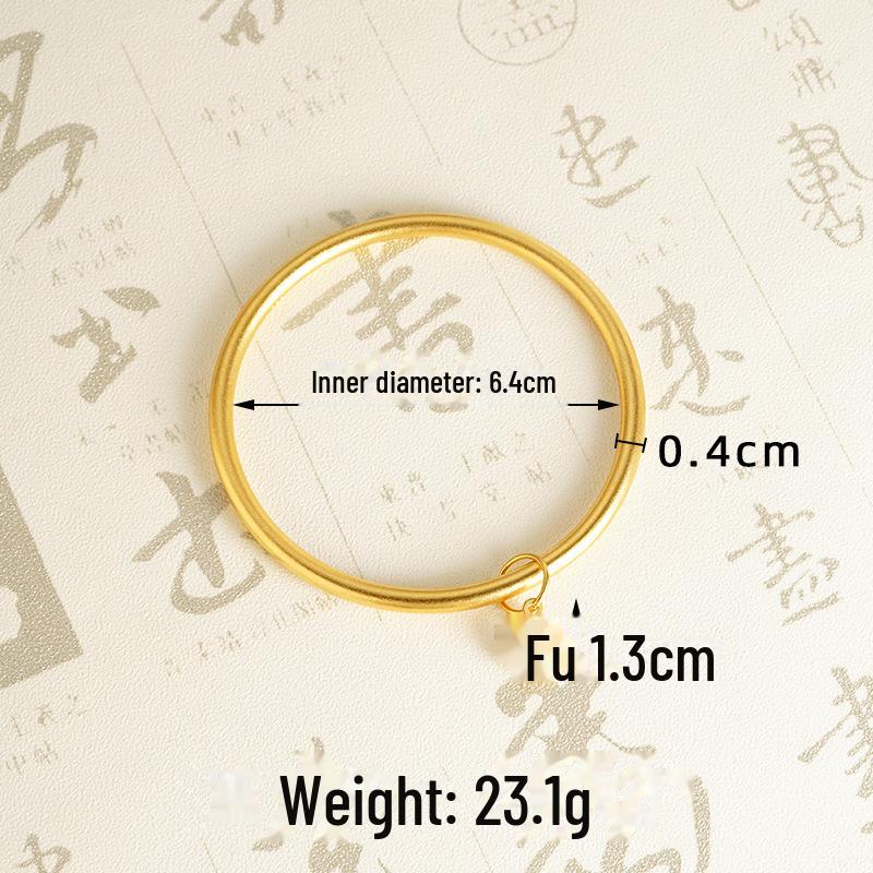 Ancient Vietnam Sand Gold Lotus Blessing Bracelet - National Tide Twin Worlds Joy