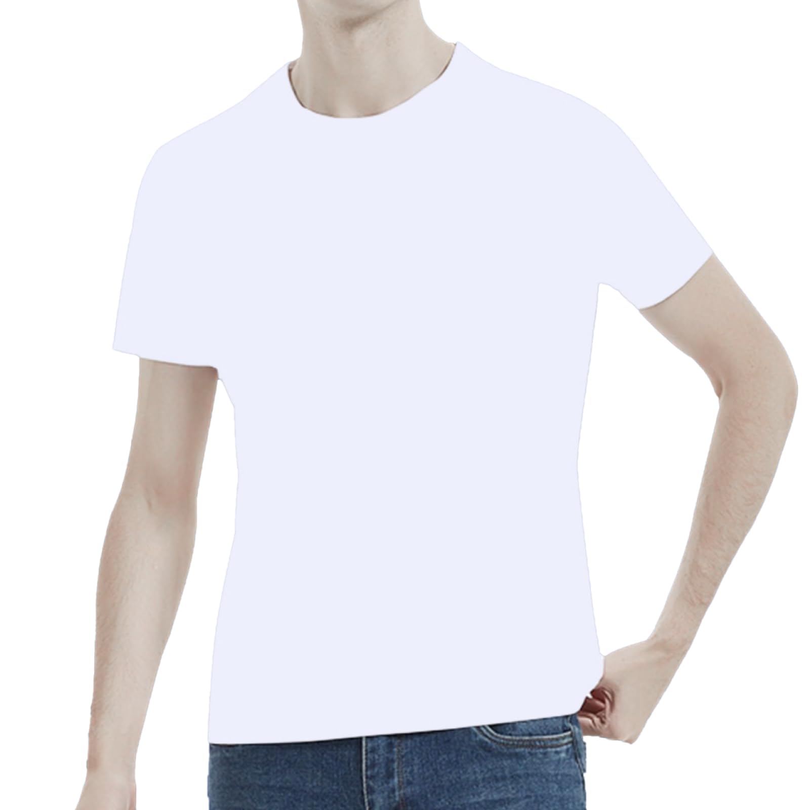 

RONGUI Men s Disposable Cotton T-Shirts, 7-Pack, Individually Wrapped, Short Sleeve, Crew Neck, Plus Sizes, Suitable for Hospital Use (JP, Alphabet, 4