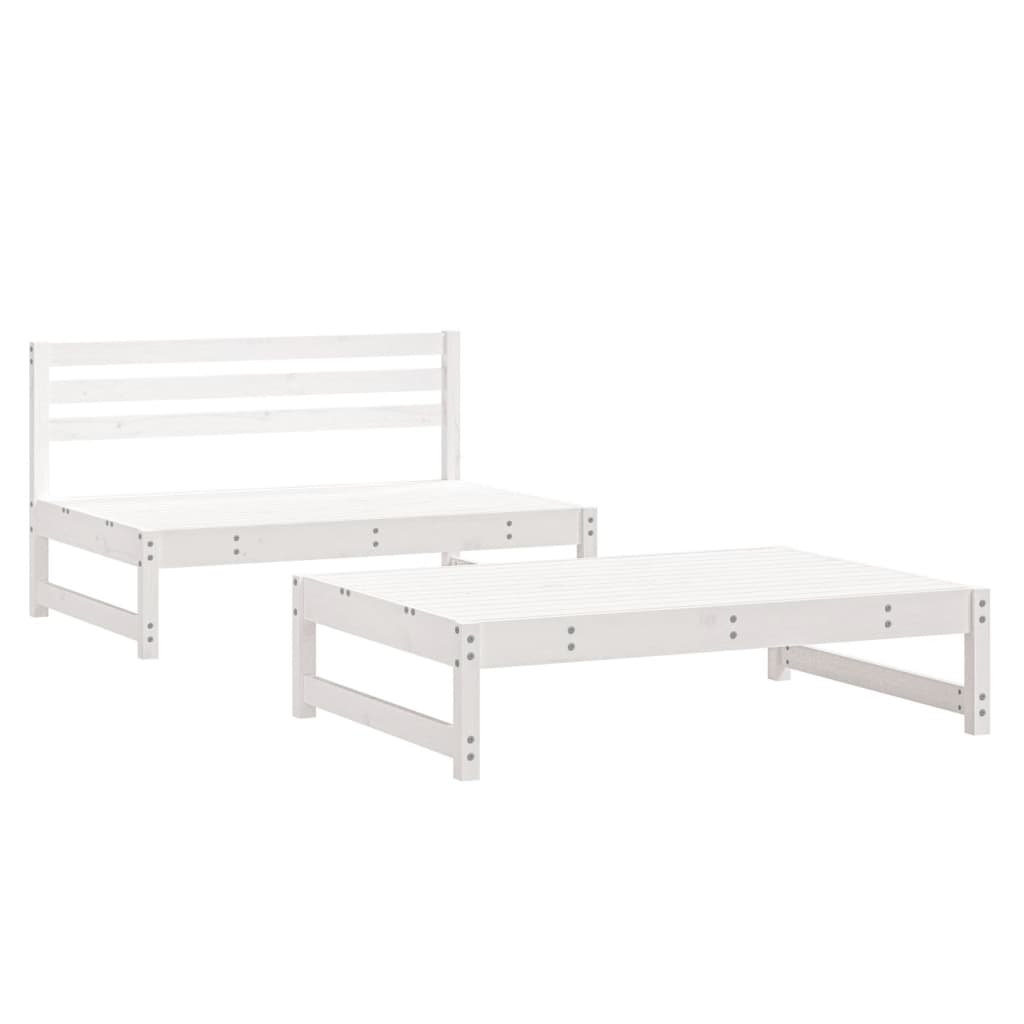 Vidaxl 2-Cz. Garden Furniture Set, White, Solid Pine Wood