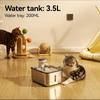 3.5L Stainless Steel Cat Water Fountain Wireless Automatic Metal Dog Water Dispenser Battery Operated Pet Drinking Fountain
