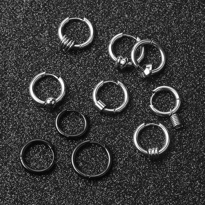 Trendy Hip-Hop Punk Stainless Steel Men's Ear Clip Earrings