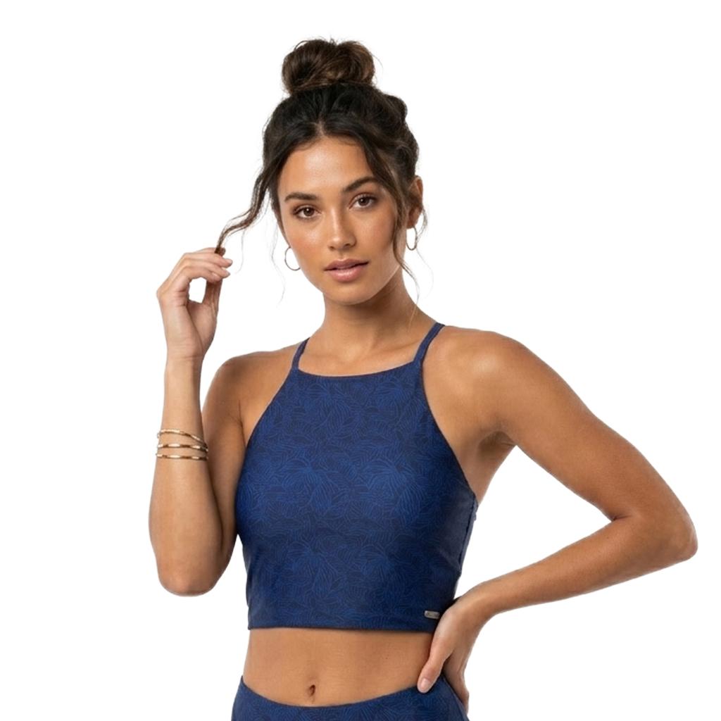 Womens/Ladies Harlow Palm Leaf Swim Top