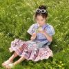 Girls Summer Lightweight Princess Dress with Panda Print and Puff Sleeves