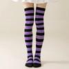 Calze a righe sopra il ginocchio da donna Calze alte Multicolore Jk Casual Calze calde Sexy Sottili Lunghe Calze Hosiery a righe di Natale #