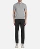 PANICALE Grey Herringbone Cotton Short Sleeve Polo Knit