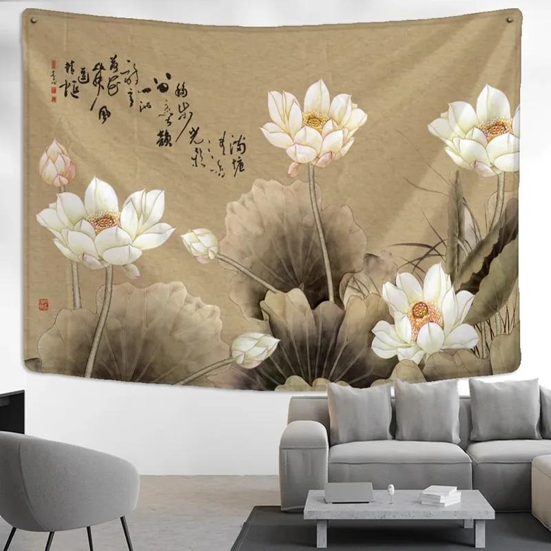 Home Wall Decoration Tapestry Flower Bird Background Hanging Cloth Office Living Room Tapestry