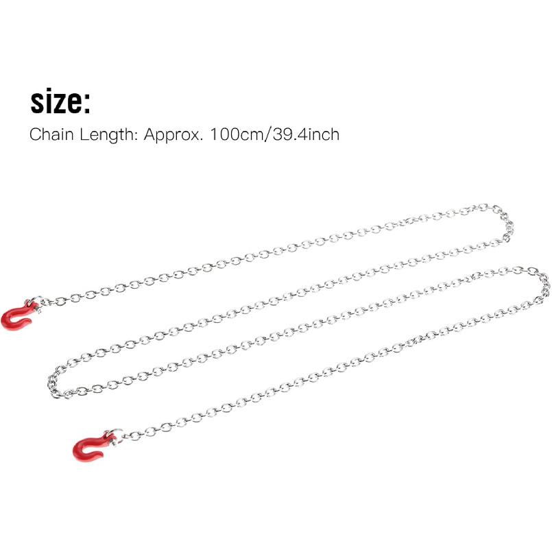 RC Tow Hook Chain, U Shaped Tow Hook Trailer Chain Assemble Parts for RC Climbing Crawler Car 1/18