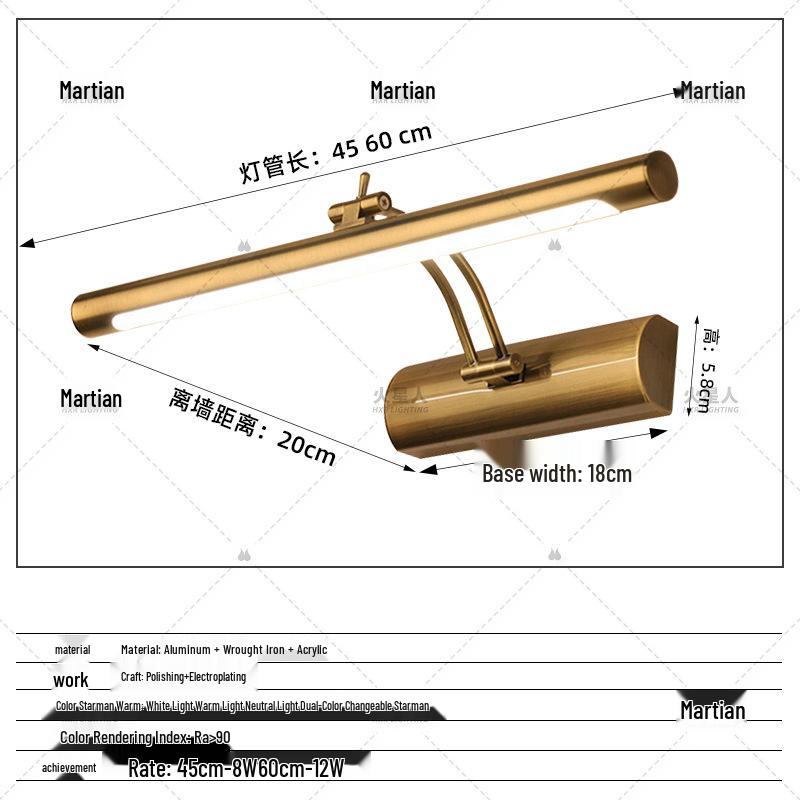 LED Adjustable Angle Vanity Mirror and Cabinet Light