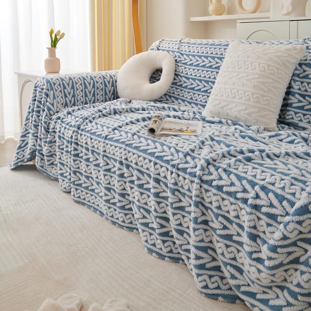Moderne Jacquard Samt Sofa Überwurfdecke 5-Sitzer Fleece Warm Sofa Handtuch Decke Sessel Couch Überzug Für Kinder Haustiere Katzen