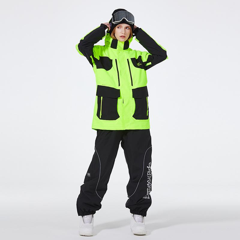 Herren- und Damen-Skianzug Outdoor Winter Warm Snowboardanzug Wasserdicht Winddicht Skijacke und Hose Set Übergröße Atmungsaktiv Isoliert Schneeanzug