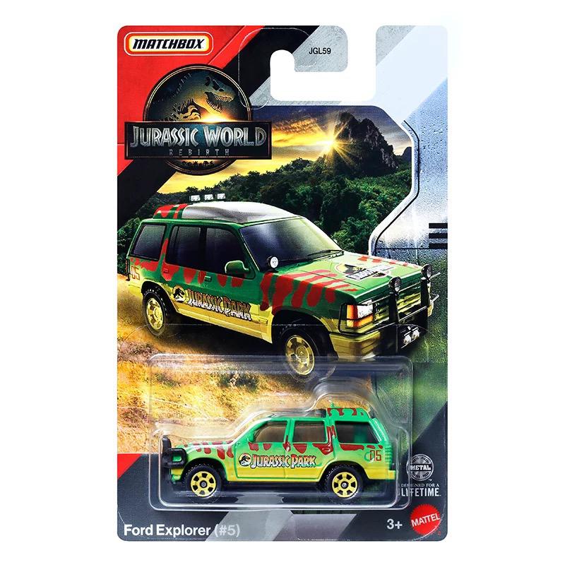 Genuine Matchbox Toy Car 1/64 Jurassic World Rebirth Ford Explorer Simulated Vehicle Model Toys Boys Collection Birthday Gifts