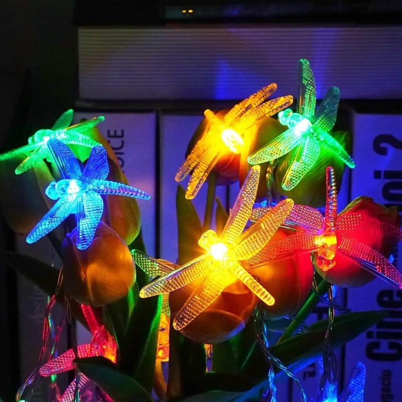 1PC 1.5M 10LED Battery Powered Dragonfly String Lights for Home Garden Bedroom Wedding Birthday Party Festival Holiday Decor