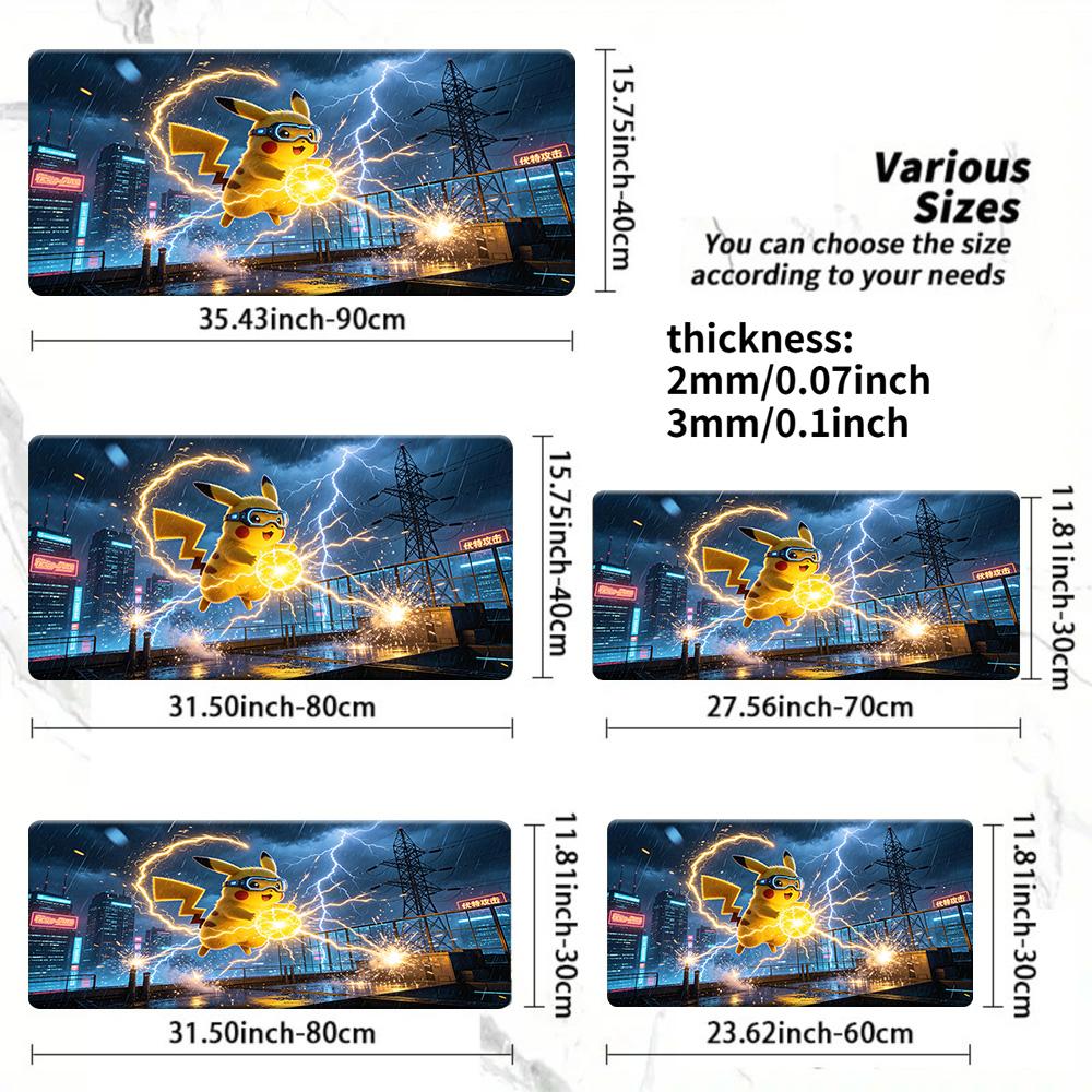 Pokemon Ash Pikachu Kanto Starters Forest Gaming Mouse Pad NonSlip Desk Mat 30x80x0.2cm