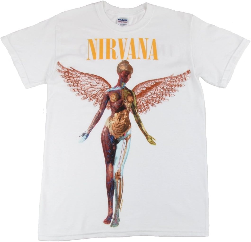 Nirvana In Utero Angel Anatomy Graphic White T-shirt XXXXL