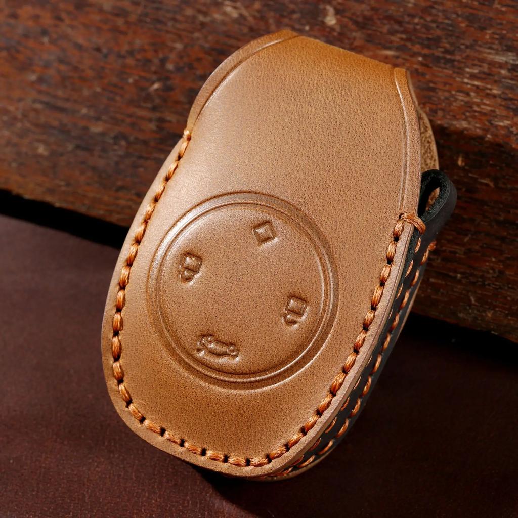 Leather Car Key Cover Keychain Holder Case Protector for Leapmotor T03 S01 C11 4 Buttons Smart Remote Accessories