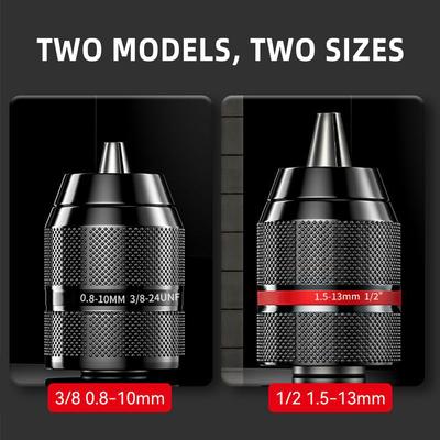 1PC Selbstsichernde Metall Chuck Bohrer Keyless 13mm Schnell Ändern Umwandlung Schlüssel Adapter Auswirkungen Elektrische Hammer
