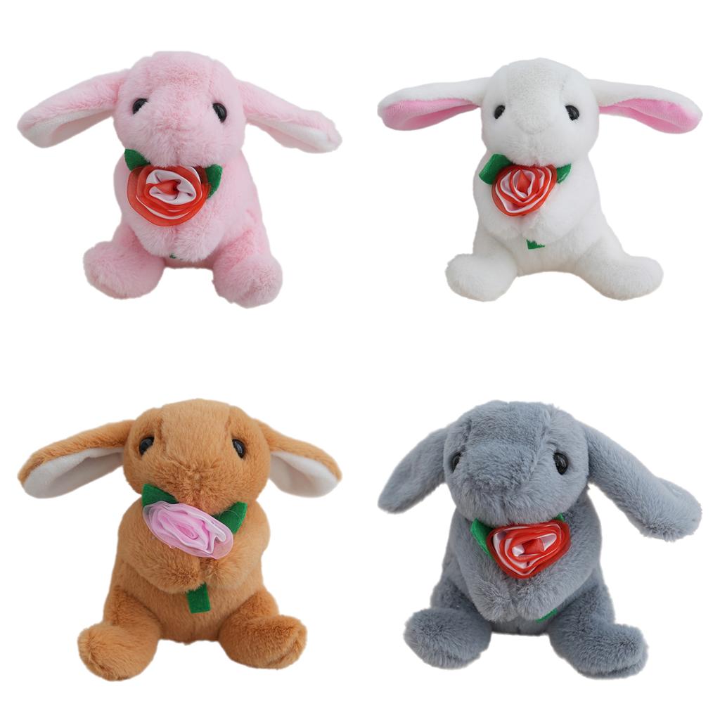 Flower Rabbit Bunny Plush Toy Keychain Stuffed Toys Pp Cotton Girl Filling