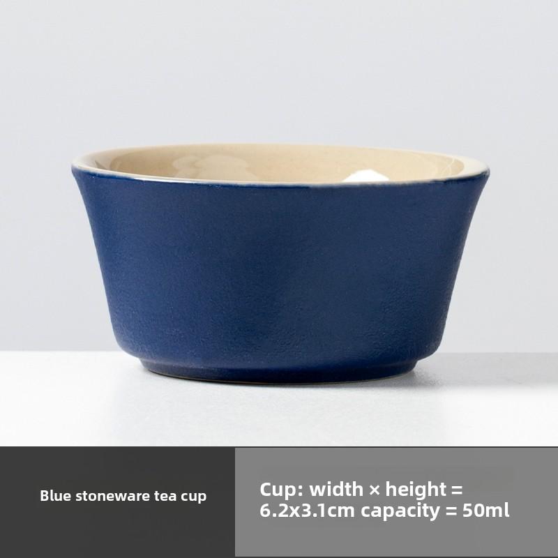 

Blue Ceramic Tea Set Handmade Teapot Chinese Coarse Pottery Side Handle Pot Teacup Fair Cup Teaset Accessories Tea Strainer