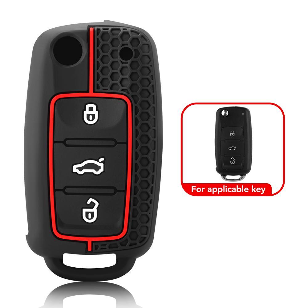 

Защитный чехол для автомобильного ключа Volkswagen Polo Passat b5 Golf 4 5 6 MK5 MK6 Eos Bora Beetle TSI, новый дизайн, силиконовый чехол красный