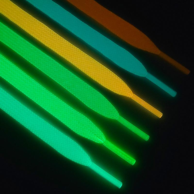 Luminous Fluorescent Shoelaces for AJ1, Air Force One, and DUNK Sneakers - White Night Light Mismatch Collection