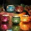 European Style Glass Mosaic Candle Holder, Bar Decoration, Colored Glass Candle Holder Decoration, Creative Candle Cup Ornament
