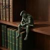 Handcrafted Decorative Figures Ancient Greek Warrior Shelf Sitter Statue, Sitting Soldier Figurine with Mythology Fan Gifts Helmet, Historical Desktop